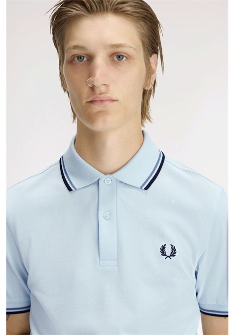 Polo Fred Perry Twin Tipped Celeste Blu Uomo FRED PERRY | Polo | M3600P-96A