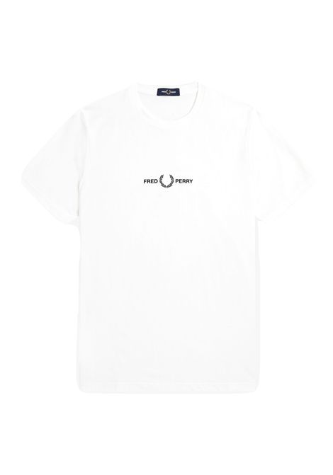 T-shirt Fred Perry Embroidered Bianco Uomo FRED PERRY | T-shirt | M4580-100