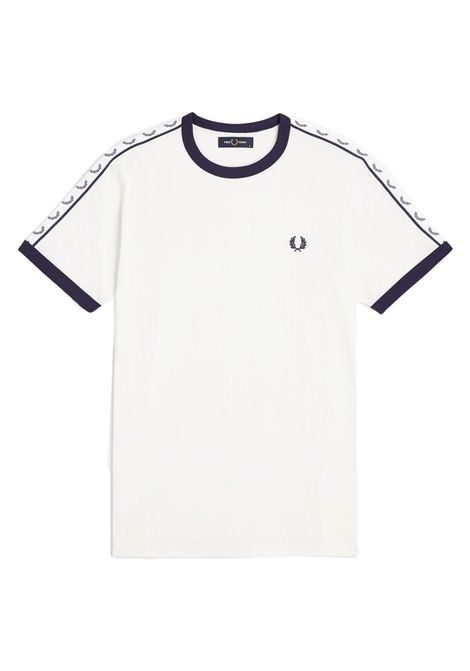 T-shirt Fred Perry Taped Ringer Bianco Uomo FRED PERRY | T-shirt | M4620-129