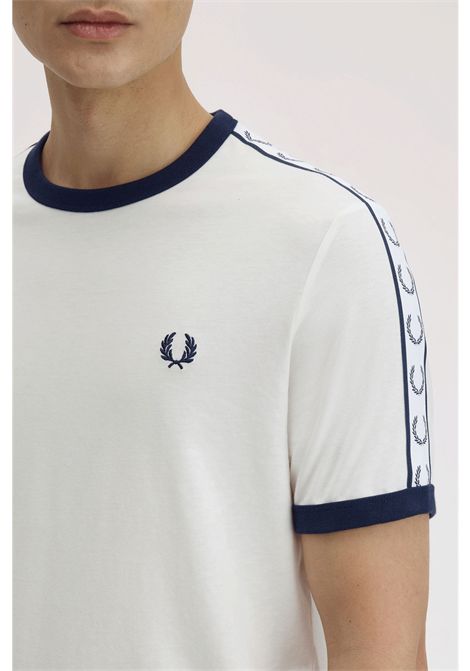 T-shirt Fred Perry Taped Ringer Bianco Uomo FRED PERRY | T-shirt | M4620-129