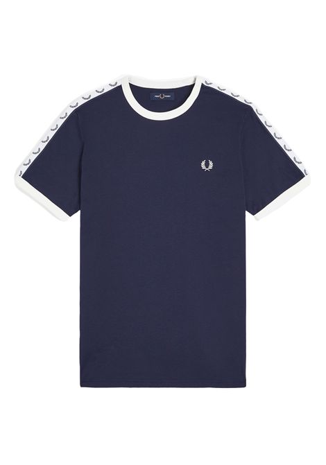 T-shirt Fred Perry Taped Ringer Blu Navy Uomo FRED PERRY | T-shirt | M4620-266