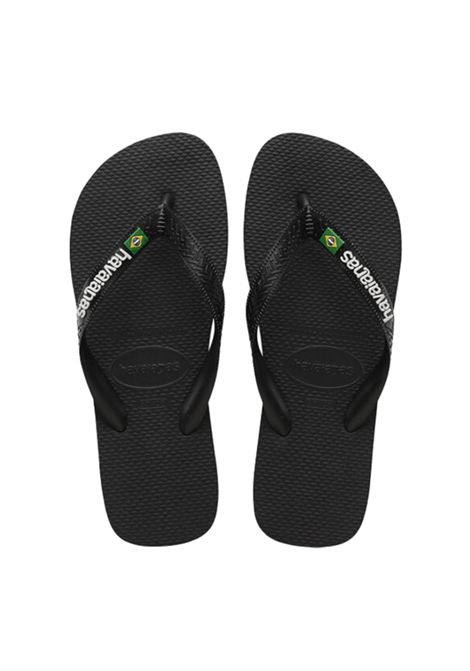 Havaianas Brasil Logo Flip-Flops Black Unisex HAVAIANAS | Flip Flops | 4110850-1069