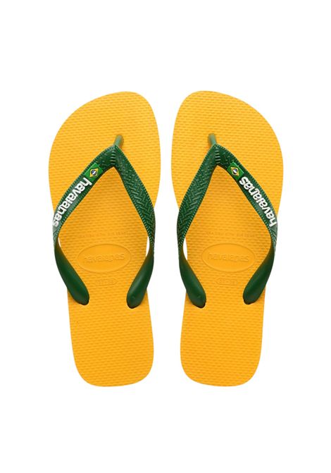 Havaianas Brasil Logo Flip-Flops Yellow Green Unisex HAVAIANAS | Flip Flops | 4110850-1740