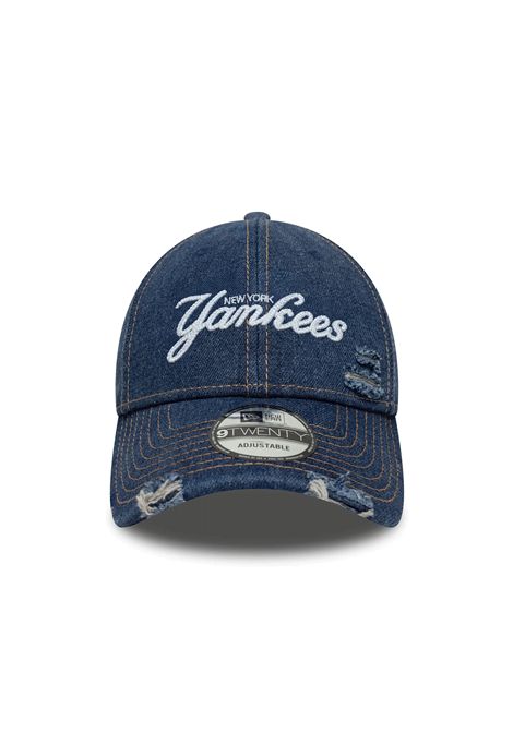 New Era 9TWENTY New York Yankees MLB Denim Distressed Cap Blue Unisex NEW ERA | Caps | 60771839-