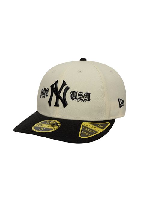 New Era 59FIFTY Fitted Low Profile New York Yankees MLB Cooperstown Cap Cream Black Unisex NEW ERA | Caps | 60771843-