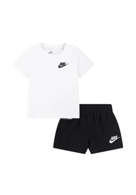 Nike Club 2 Piece Knit Shorts Set White Black Infant NIKE | Set | 66M143-023