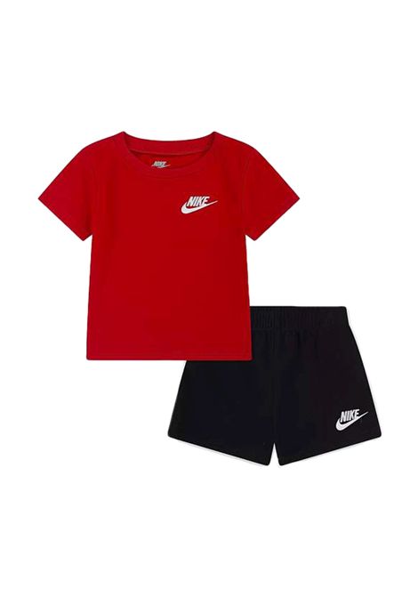 Nike Club 2 Piece Knit Shorts Set Red Black Infant NIKE | Set | 66M143-R0P