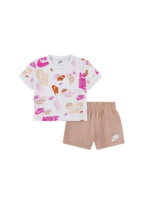 Nike AOP French Terry Set White Pink Infant NIKE | Set | 66N043-N0K