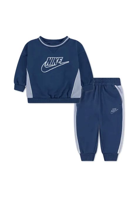 Tuta Nike Sportswear Color Blocked French Terry Girocollo Blu Infant NIKE | Tute | 66N697-C54