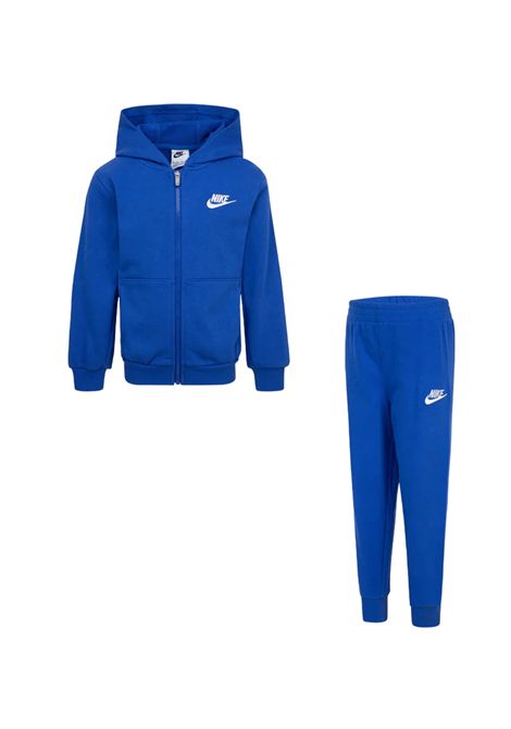 Tuta Nike Sportswear Club Set French Terry Zip e Cappuccio Blu Royal Bambini NIKE | Tute | 86M485-U89