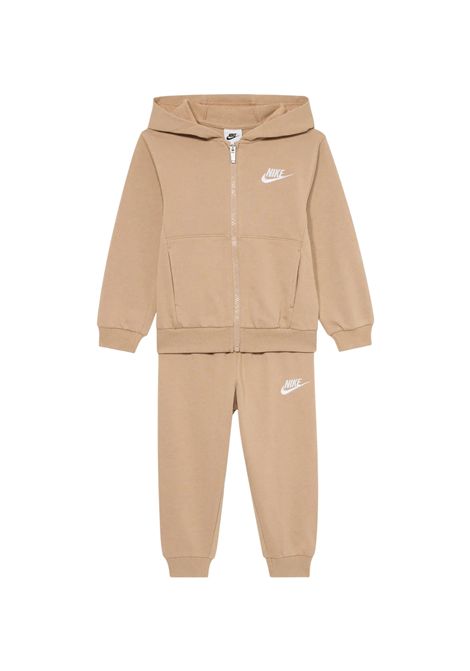 Tuta Nike Sportswear Club Set French Terry Zip e Cappuccio Beige Bambini NIKE | Tute | 86M485-X0L