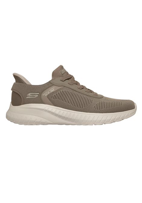 Skechers Slip-ins Bobs Squad Chaos Solid Step Shoes Dark Taupe Men SKECHERS | Skechers Shoes | 118312-DKTP