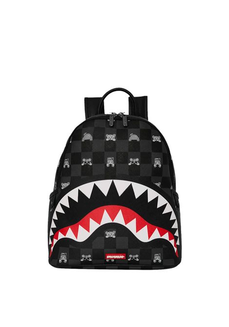 Sprayground Gray Peeking Character Check Savage Backpack Black Grey Unisex SPRAYGROUND | Backpacks | 910B8908NSZ-