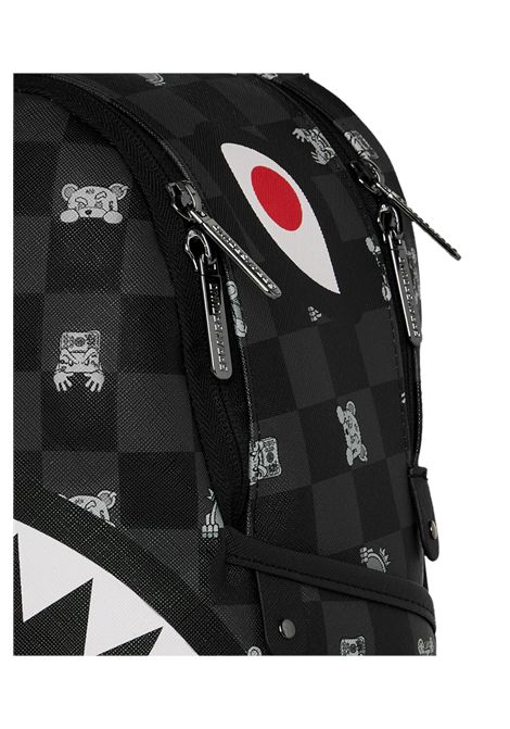 Sprayground Gray Peeking Character Check Savage Backpack Black Grey Unisex SPRAYGROUND | Backpacks | 910B8908NSZ-