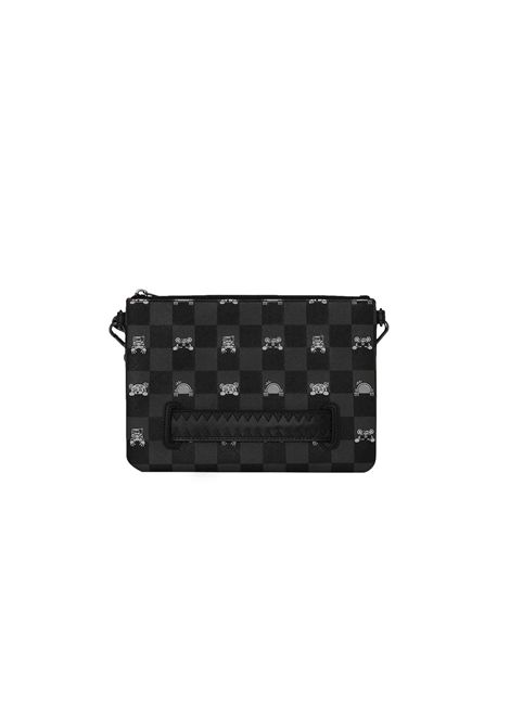 Sprayground Gray Peeking Character Check Crossover Clutch Black Grey Unisex SPRAYGROUND | Pochette | 910B8915NSZ-