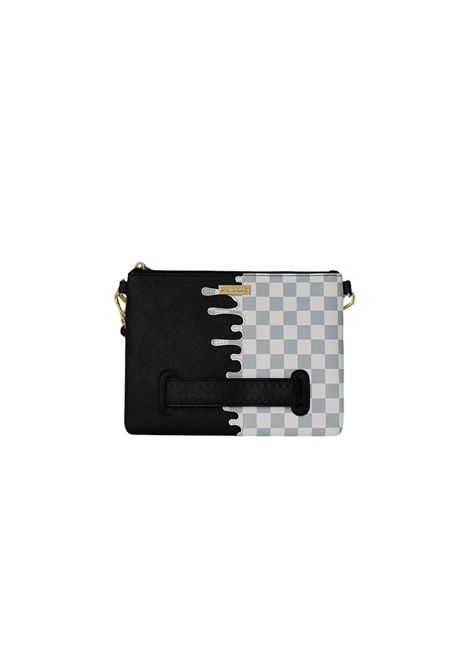 Pochette Sprayground Cream Check Side Drip con Tracolla Nero Crema Unisex SPRAYGROUND | Pochette | 910B8919NSZ-