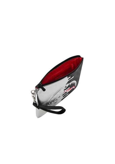 Sprayground Silver Side Drip Check Crossover Clutch Black Silver Unisex SPRAYGROUND | Pochette | 910B8929NSZ-