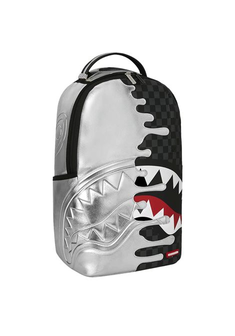 Zaino Sprayground Silver Side Drip Check DLXSV Nero Argento Unisex SPRAYGROUND | Zaini | 910B8940NSZ-