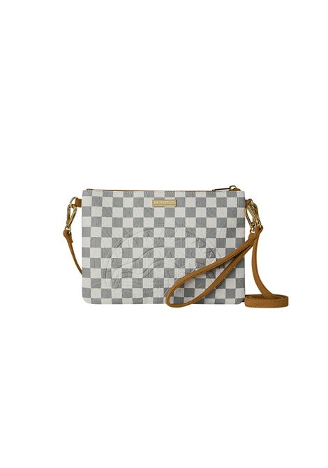 Sprayground Graff Embossed Cream Check Crossover Clutch Cream Grey Unisex SPRAYGROUND | Pochette | 910B8984NSZ-