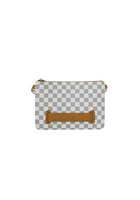 Sprayground Graff Embossed Cream Check Crossover Clutch Cream Grey Unisex SPRAYGROUND | Pochette | 910B8984NSZ-