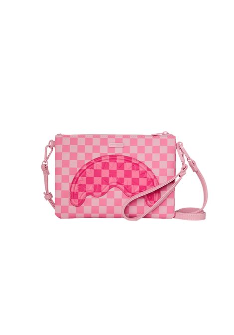 Sprayground Pink Sharks In Paris Patch Crossover Clutch Pink Women SPRAYGROUND | Pochette | 910B9014NSZ-
