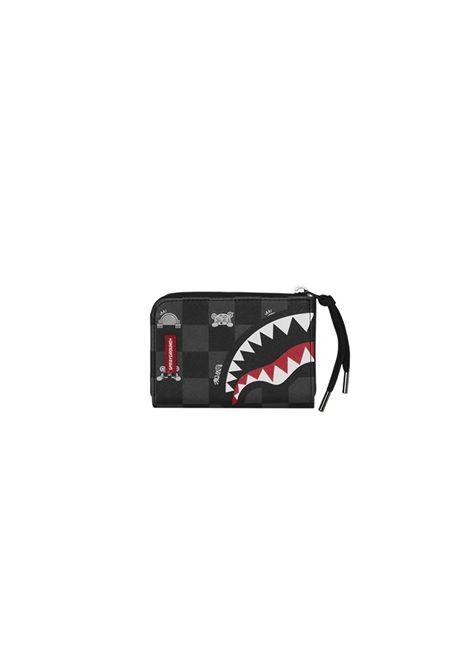 Sprayground Gray Peeking Character CheckWallet Black Grey Unisex SPRAYGROUND | Wallet | 910W8917NSZ-