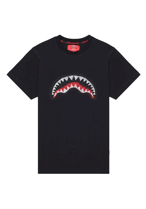 T-shirt Sprayground Scribble Embroidery Shark Nero Uomo SPRAYGROUND | T-shirt | SP862-BLK