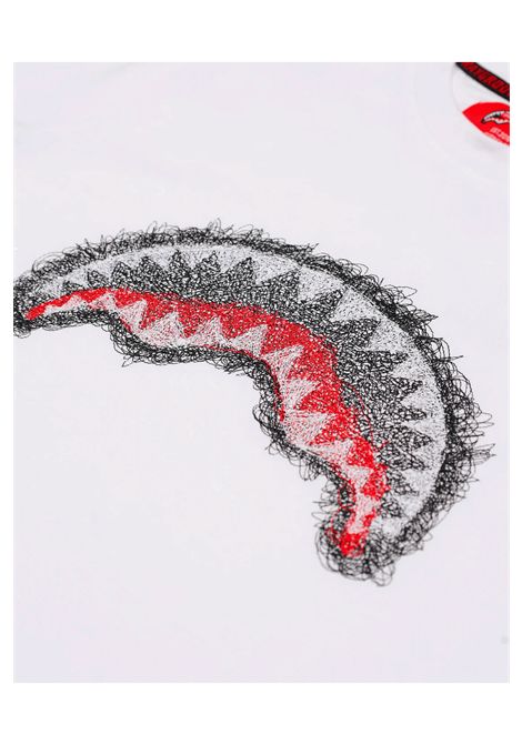 T-shirt Sprayground Scribble Embroidery Shark Bianco Uomo SPRAYGROUND | T-shirt | SP862-WHT