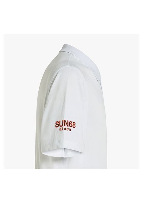 SUN68 Jersey Beach Polo Shirt White Men SUN68 | Polo Shirts | A36160-01