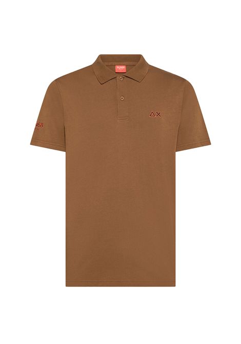 SUN68 Jersey Beach Polo Shirt Fox Brown Men SUN68 | Polo Shirts | A36160-93