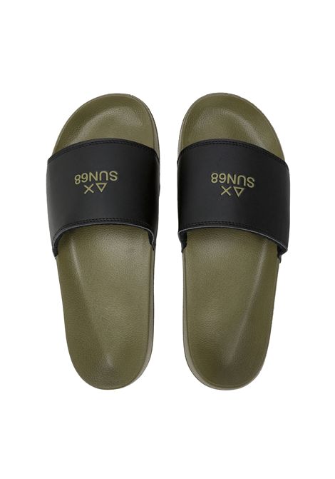 SUN68 PU Slippers Olive Green Black Men SUN68 | Slippers | BX36101-1911