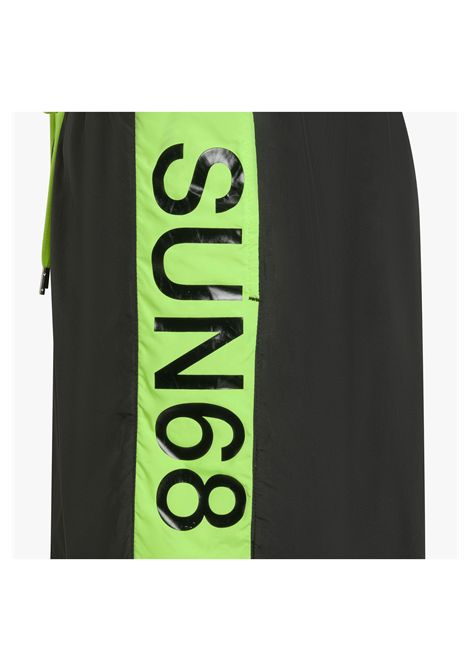 Sun68 Stripe On Side Swim Pant Black Green Men SUN68 | Swimwear | H35106-11
