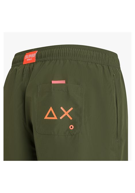 Sun68 Stripe On Side Swim Pant Military Green Men SUN68 | Swimwear | H35106-19
