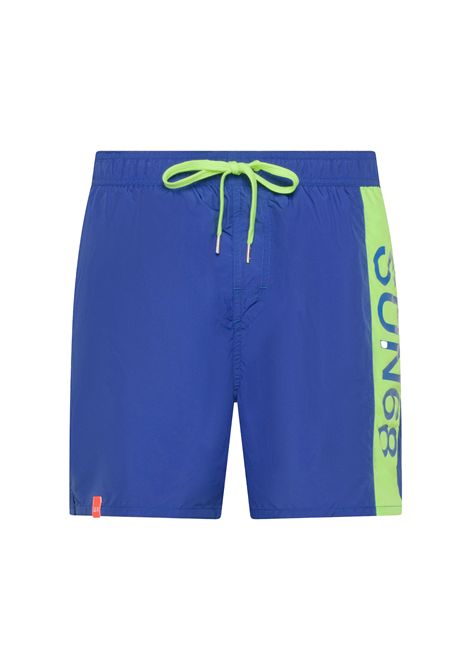 Sun68 Stripe On Side Swim Pant Royal Blue Green Men SUN68 | Swimwear | H35106-58