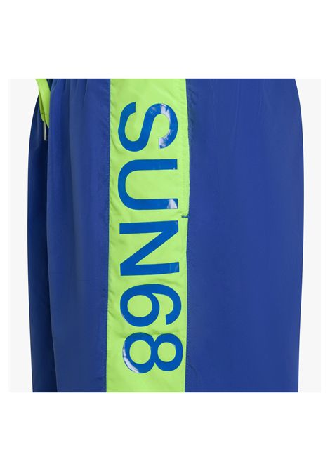 Sun68 Stripe On Side Swim Pant Royal Blue Green Men SUN68 | Swimwear | H35106-58