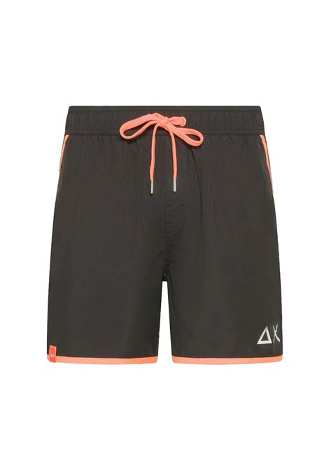 SUN68 Edge Fluo Swim Pants Black Orange Men SUN68 | Swimwear | H35107-11