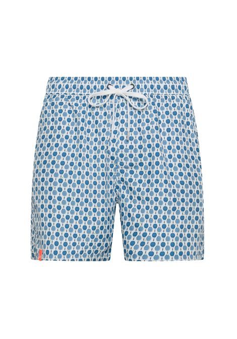 Sun68 Swim Pant Tennis Rackets Pattern White Blue Men SUN68 | Swimwear | H35111-0113