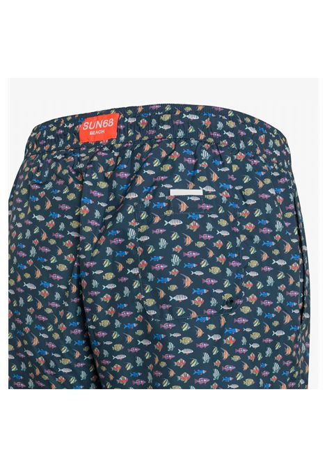 Sun68 Swim Pant Fishes Pattern Blue Men SUN68 | Swimwear | H35111-0701