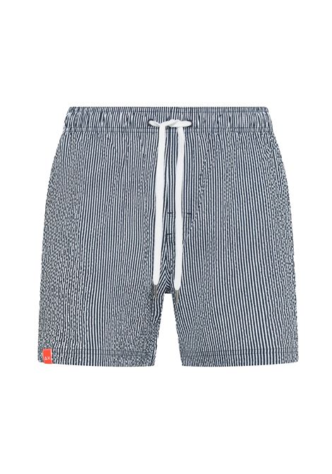 SUN68 Striped Seersucker Nylon Beach Shorts Blue White Men SUN68 | Swimwear | H36112-0701