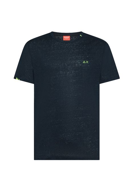 SUN68 Jersey Linen Beach Tee Navy Blue Men SUN68 | T-shirt | T36150-07