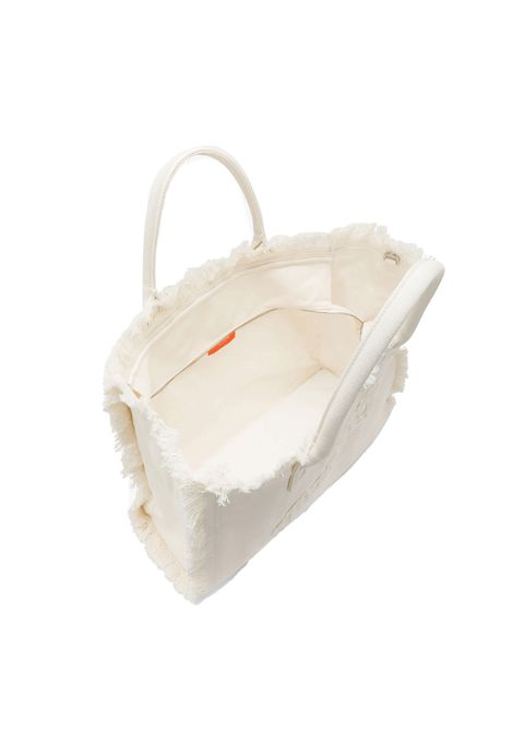 Borsa SUN68 Cali con Frange in Canvas Bianco Panna Donna SUN68 | Borse | W36209-31