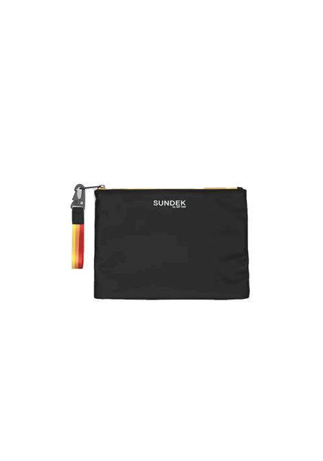 Sundek Clutch Bag with Rainbow Zip Black Unisex SUNDEK | Pochette | AM273ABPY600-00403