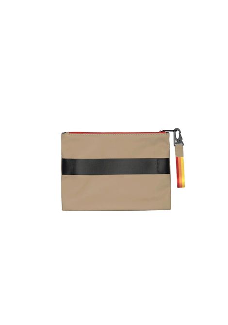 Sundek Clutch Bag with Rainbow Zip Beige Khaki Unisex SUNDEK | Pochette | AM273ABPY600-15801