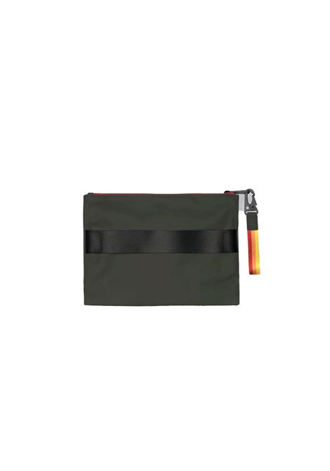 Sundek Clutch Bag with Rainbow Zip Dark Green Unisex SUNDEK | Pochette | AM273ABPY600-30202