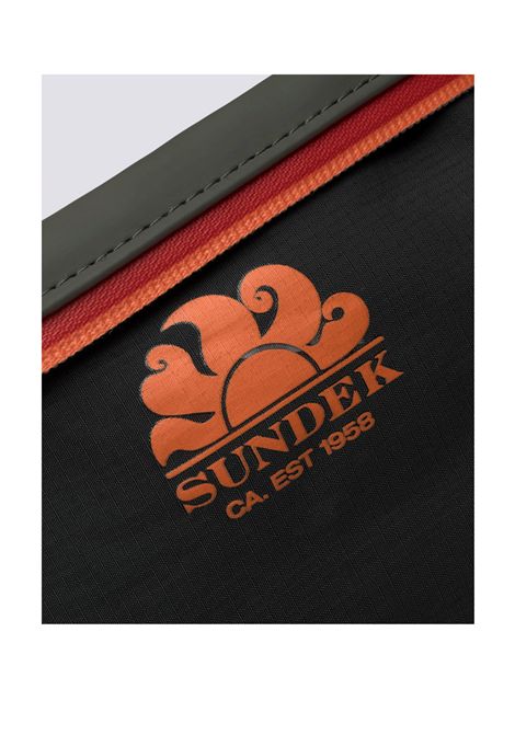 Sundek Clutch Bag with Rainbow Zip Dark Green Unisex SUNDEK | Pochette | AM273ABPY600-30202