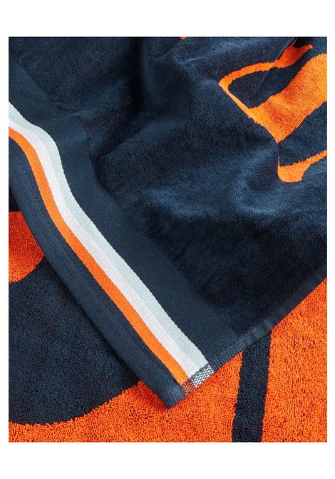Sundek New Classic Logo Jacquard Beach Towel Navy Blue Unisex SUNDEK | Towels | AM312ATC1050-00724