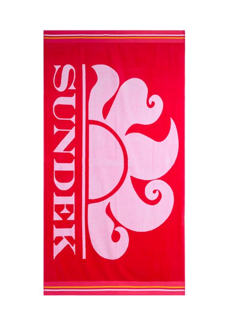 Sundek New Classic Logo Jacquard Beach Towel Pitaya Unisex SUNDEK | Towels | AM312ATC1050-A7001