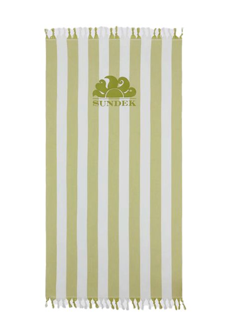 Sundek Fouta Jacquard Striped Beach Towel Jello Green Unisex SUNDEK | Towels | AM321ATC1000-A8600