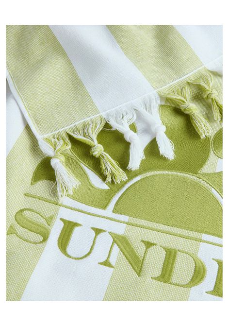 Sundek Fouta Jacquard Striped Beach Towel Jello Green Unisex SUNDEK | Towels | AM321ATC1000-A8600