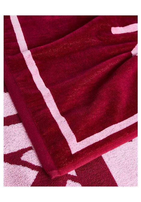 Sundek Jacquard Jacquard Maxi Logo Cotton Beach Towel Deep Scarlet Unisex SUNDEK | Towels | AM371ATC1000-A9001